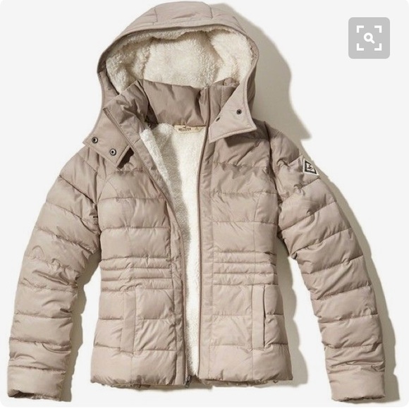 hollister sherpa puffer jacket